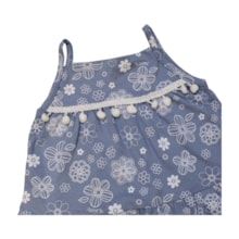 Vestido Alça Estampado com Pom Pom 11889 - Kaiani