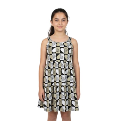 Vestido Alça Estampado Corações 1001835 - Kyly