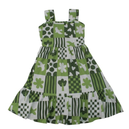 Vestido Alça Estampado Corações 1001838 - Kyly