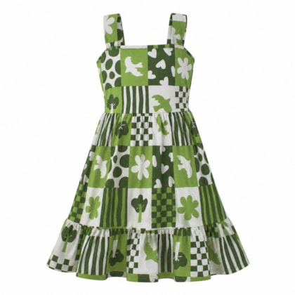 Vestido Alça Estampado Corações 1001838 - Kyly