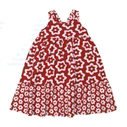 Vestido Alça Estampado Flores 1001270 - Kyly