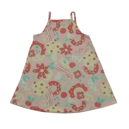 Vestido Alça Estampado Flores 27219 - Brandili