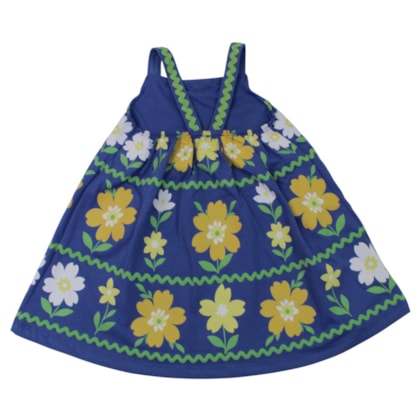 Vestido Alça Estampado Flores com Sianinha 1001791 - Kyly