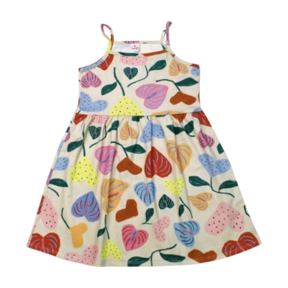 Vestido Alça Estampado Folhas 36947 - Brandili