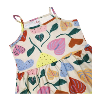 Vestido Alça Estampado Folhas 36947 - Brandili