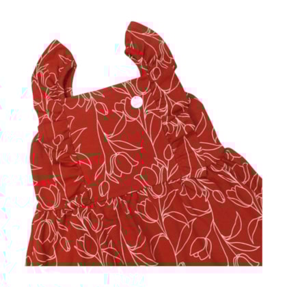 Vestido Alça Estampado Rosas 22912 - Glinny 