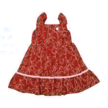 Vestido Alça Estampado Rosas 22912 - Glinny