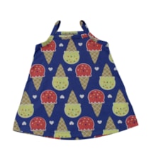Vestido Alça Estampado Sorvetes 1001771 - Kyly