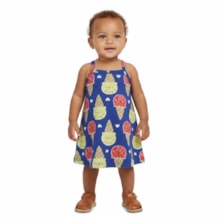 Vestido Alça Estampado Sorvetes 1001771 - Kyly
