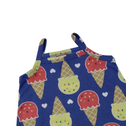 Vestido Alça Estampado Sorvetes 1001771 - Kyly