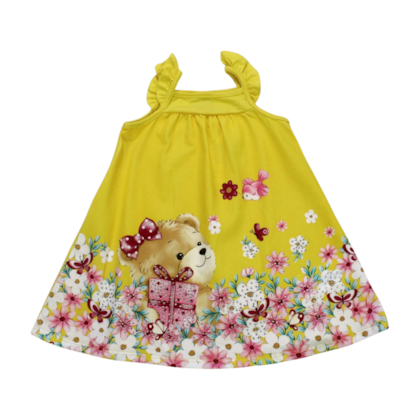 Vestido Alça Estampado Ursa 1000507 - Kyly 