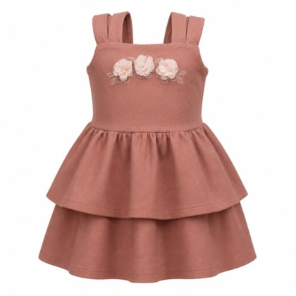 Vestido Alça Flores Bordada 37476 - Angerô