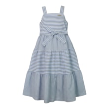 Vestido Alça Midi Listrado A0275 - Alakazoo