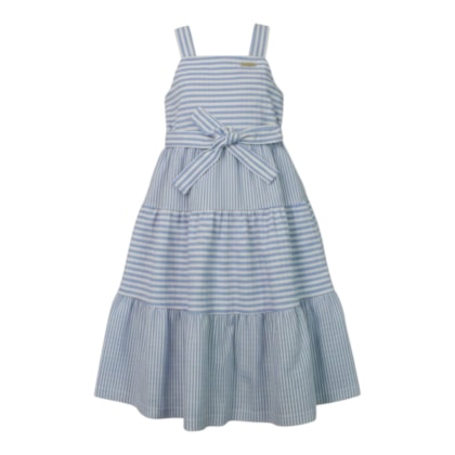 Vestido Alça Midi Listrado A0275 - Alakazoo