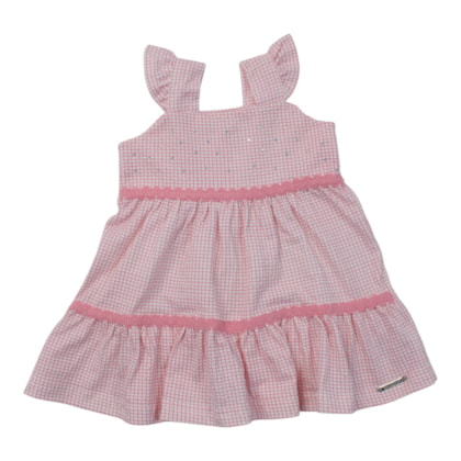 Vestido Alça Xadrez com Strass A0311 - Alakazoo