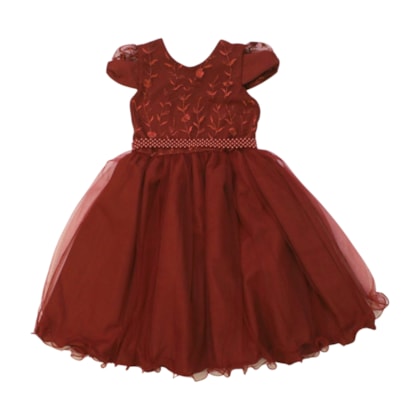 Vestido Bordado com Tule H1193 - Heloisa  