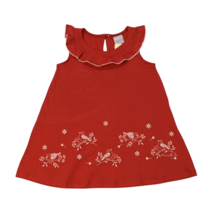 Vestido Cavado Estampa Pássaros 26478 - Brandili Mundi