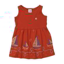 Vestido Cavado Estampado Barquinhos 70367 - Alenice