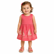 Vestido Cavado Estampado Barquinhos 70367 - Alenice