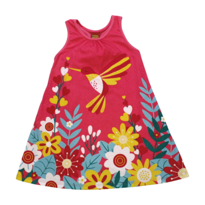 Vestido Cavado Estampado Beija Flor 1000527 - Kyly