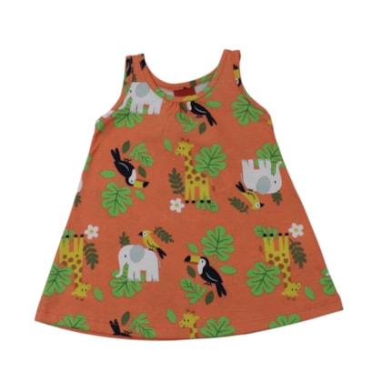 Vestido Cavado Estampado Bichos 1001772 - Kyly