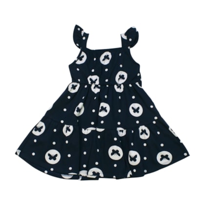 Vestido Cavado Estampado Borboletas 1001245 - Kyly