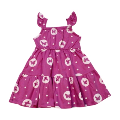 Vestido Cavado Estampado Borboletas 1001245 - Kyly