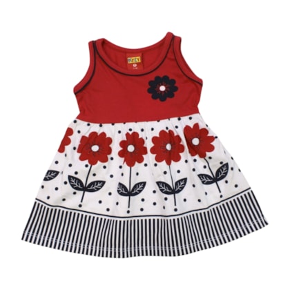 Vestido Cavado Estampado Flores 1001243 - Kyly