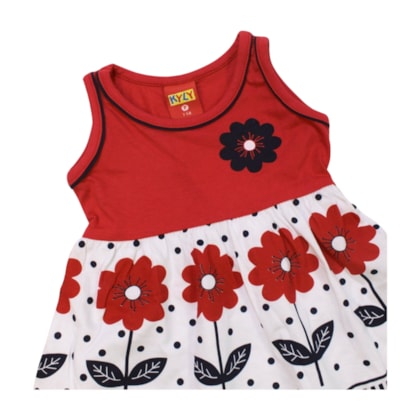 Vestido Cavado Estampado Flores 1001243 - Kyly
