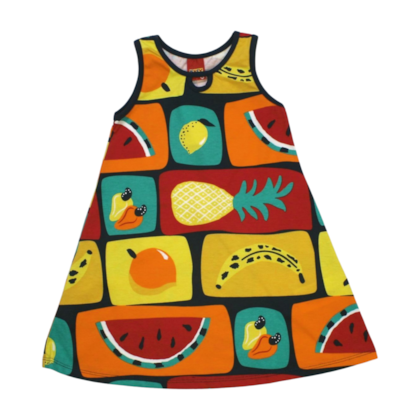 Vestido Cavado Estampado Frutas 1000220 - Kyly 