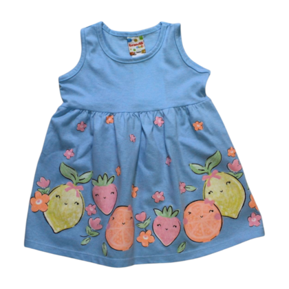 Vestido Cavado Estampado Frutas 26108 - Brandili 