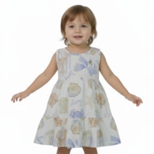 Vestido Cavado Estampado Fundo do Mar 9888 - Livy