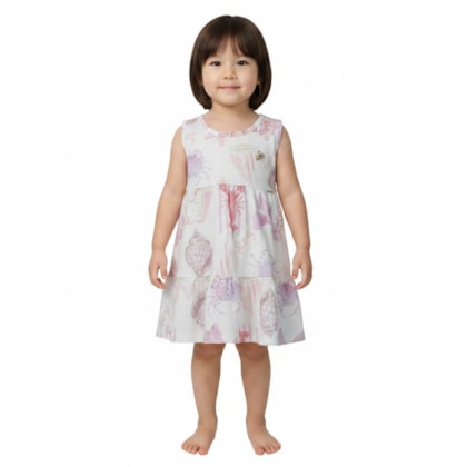 Vestido Cavado Estampado Fundo do Mar 9888 - Livy