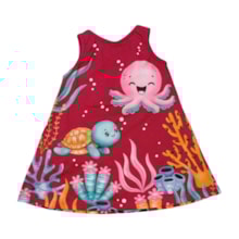 Vestido Cavado Estampado Fundo Mar 1001240 - Kyly