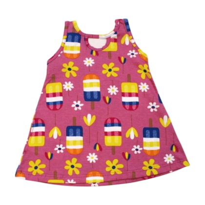 Vestido Cavado Estampado Picolé 1001238 - Kyly