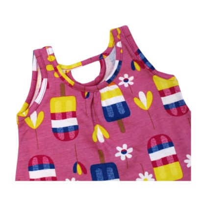 Vestido Cavado Estampado Picolé 1001238 - Kyly