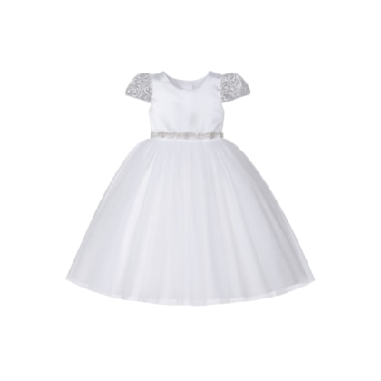 Vestido Cetim com Guipir H1186 - Heloisa 