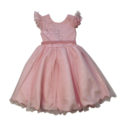 Vestido com Tule Brilho H1189 - Heloisa  