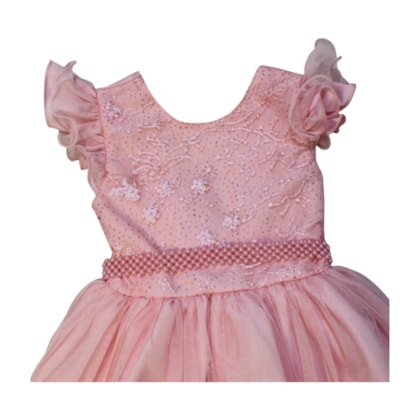 Vestido com Tule Brilho H1189 - Heloisa  