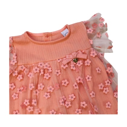 Vestido com Tule Flores 33013 - Iaze  