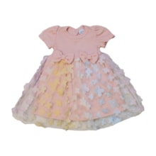 Vestido com Tule Flores 33039 - Iaze  