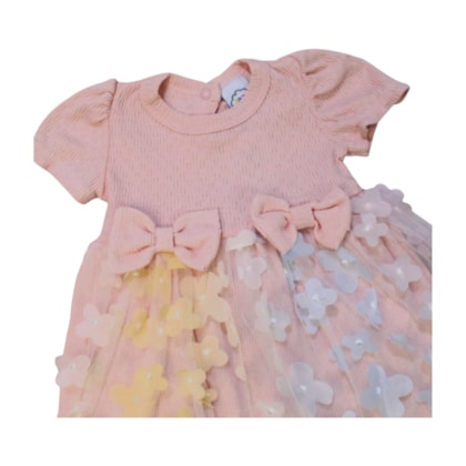 Vestido com Tule Flores 33039 - Iaze  