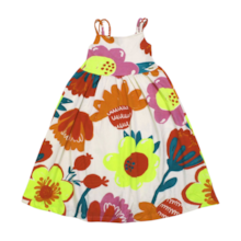 Vestido de Alça Midi em Cotton Flores 3239 - Fakini