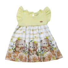 Vestido em Cotton e Crepe Estampado Ursas - 20305 - Glinny