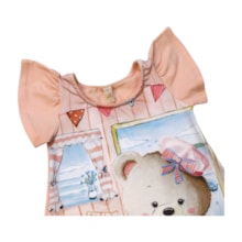 Vestido em Cotton e Crepe Sublimado Ursa - 21626 - Glinny
