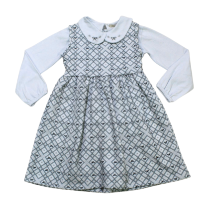 Vestido Estampa Laços com Blusa Manga Longa 2 Peças 11784 - Tiny Joy 