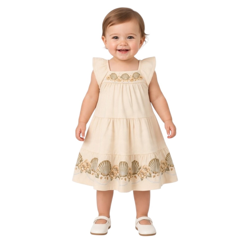 Vestido Estampado Conchas 2001996 - Milon