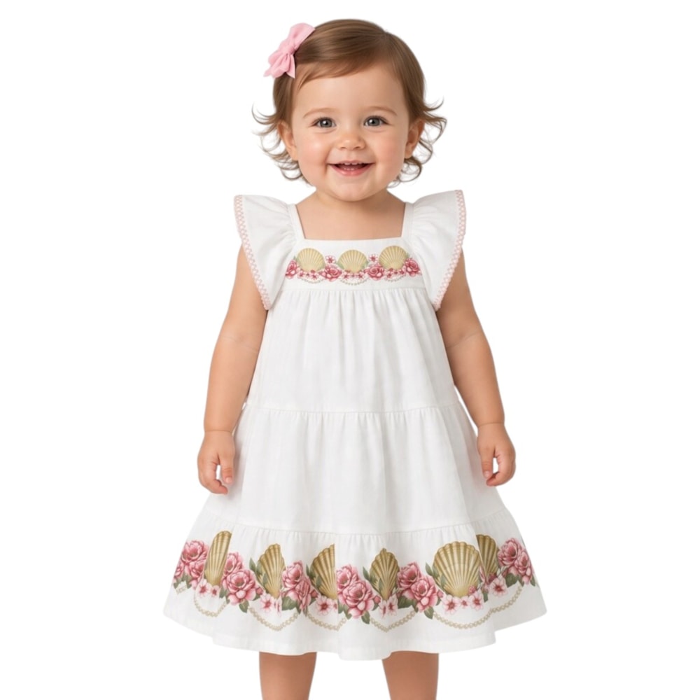 Vestido Estampado Conchas 2001996 - Milon