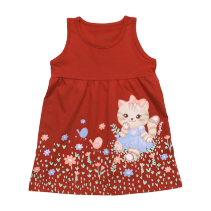 Vestido Estampado Gatinha 43132 - Kely Kety 