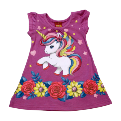 Vestido Estampado Unicórnio 1000978 - Kyly